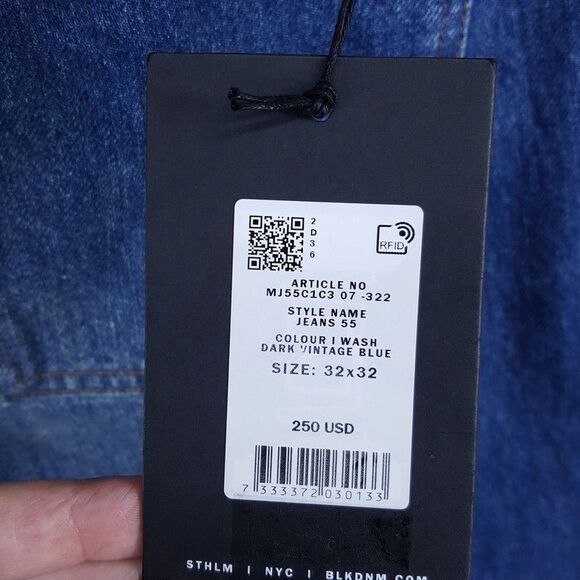 BLK DNM Mens Jeans Size 32x32 Blue Medium Wash 55 Bootcut Denim $250 - Picture 4 of 9